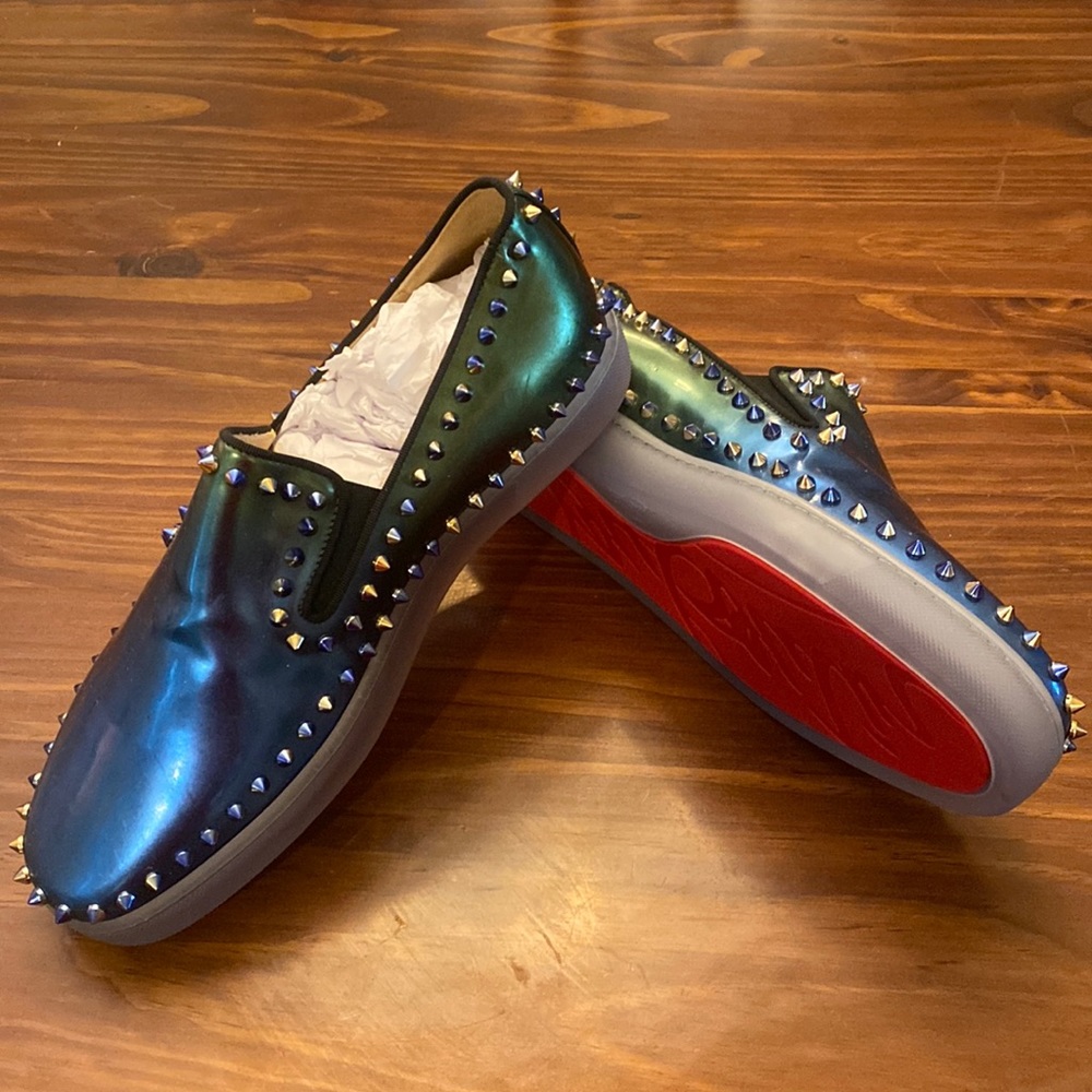 Christian Louboutin Green/Blue Men’s Red Bottom Shoes